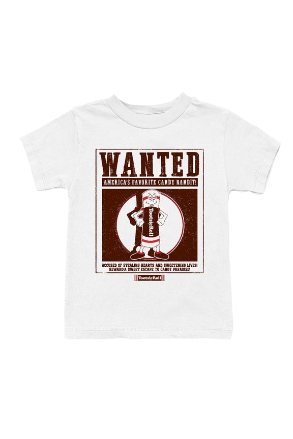 Officially Licensed Tootsie Roll Wanted: America's Favorite Candy Bandit Youth's T-shirt