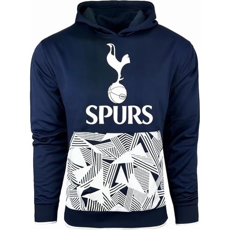 Officially Licensed by Icon Sports Tottenham Hotspur FC Hoodie, Navy Blue Geometric Pattern, Men's Large