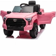 Officially Licensed Tundra 12V Electric Ride-On Truck, 2.4G Remote & Manual Dual Control, 3 Speed Modes, Spring Suspension, Soft Start Tech, LED Lights, USB Music System,Light Pink