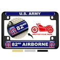 thumbnail image 1 of [Officially Licensed Product] - Motorcycle Metal License Plate Frame with U.S. Army 82nd Airborne Division Design - Black, 1 of 8