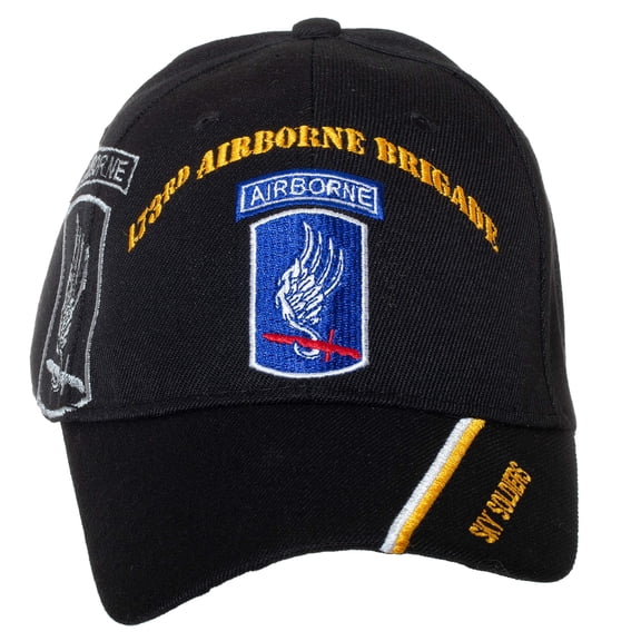 Officially Licensed US Army 173rd Airborne Brigade Sky Soldiers Embroidered Black Adjustable Baseball Cap