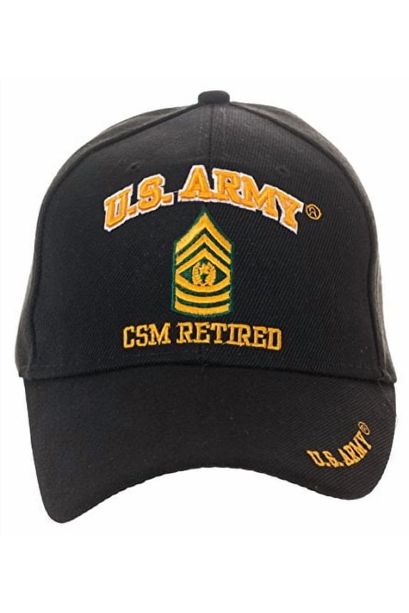 Officially Licensed US Army Retired Baseball Cap - Multiple Ranks Available! Command Sergeant Major