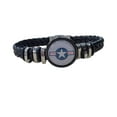 thumbnail image 1 of Officially Licensed USAF Braided Leather Bracelet, Patriotic Design, Durable Genuine Black Leather, Multiple Patterns and Sizes Available (Gift Boxed), 1 of 10
