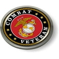 thumbnail image 1 of BestLicensePlateFrames - US Marine Corps Combat Veteran, USMC 3D Domed CAR Emblem Badge Sticker Chrome Metal Bezel - Official U.S. Marine Corps Licensed Product, 1 of 6