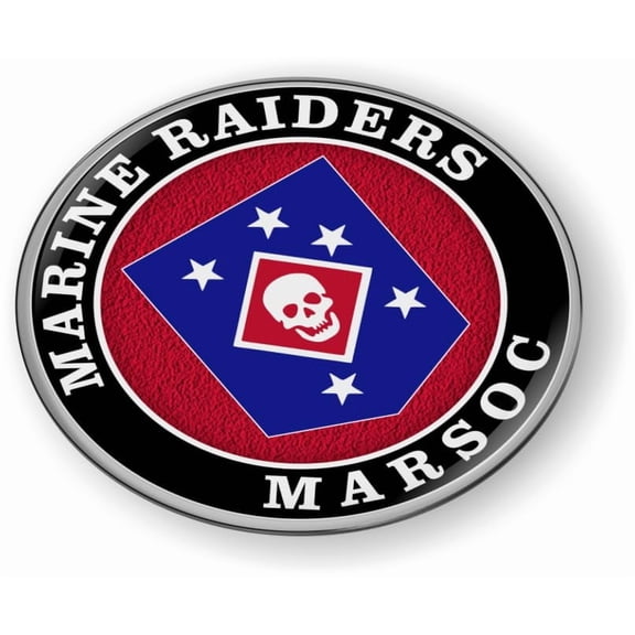 BestLicensePlateFrames - MARSOC Marine Raiders, USMC 3D Domed CAR Emblem Badge Sticker Flexible - Official U.S. Marine Corps Licensed Product