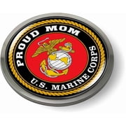 [Officially Licensed Product] - USMC Proud Mom 3D Domed CAR Emblem Badge Sticker Round