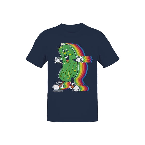 Officially Licensed Van Holten Pickles Funky Pickle Rainbow Character Men's T-shirt