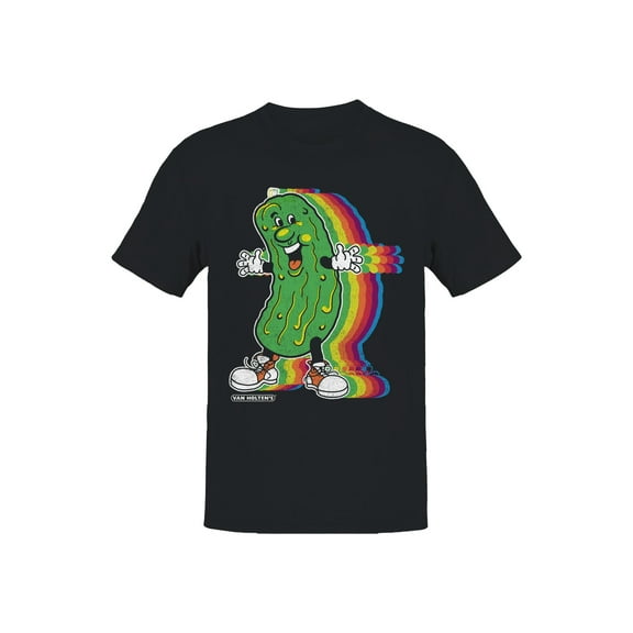 Officially Licensed Van Holten Pickles Funky Pickle Rainbow Character Men's T-shirt