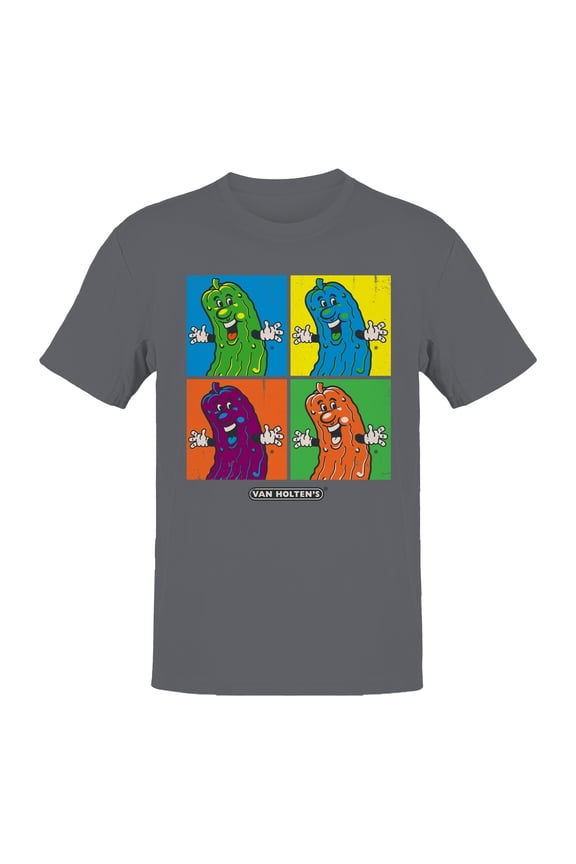 Officially Licensed Van Holten Pickles Vibrant Cartoon Pickle Characters Men's T-shirt