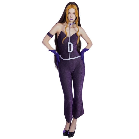 [Officially Licensed] Winx Club Darcy Costume Halloween Witch Attire Dark Purple Jumpsuit, S