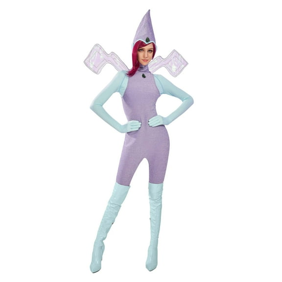 [Officially Licensed] Winx Club Tecna Costume for Halloween Jumpsuit with Hat and Wings, M
