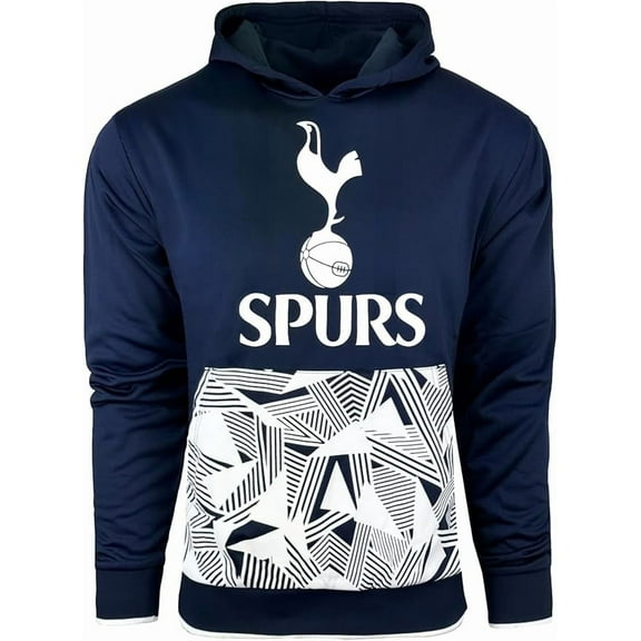 Officially Licensed by Icon Sports Tottenham Hotspur FC Hoodie, Navy Blue Geometric Pattern, Men's XL