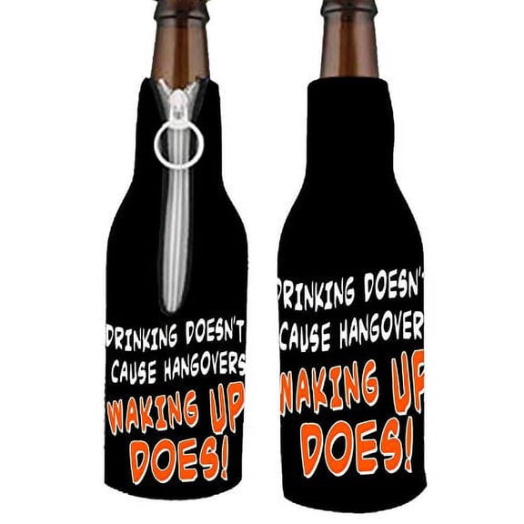 Officially Licnesed, Drink Bottle Wrap Sleeve (Drinking Doesn't Cause Hangovers, Waking Up Does!)