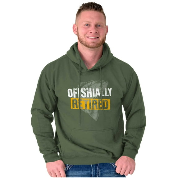 Officially Retired Fishermen Pun Hoodie Sweatshirt Women Men Brisco Brands X