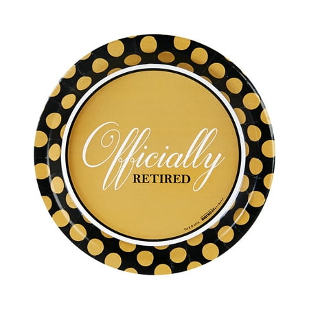 Officially Retired Retirement Party Supplies - Dessert Plates (8)