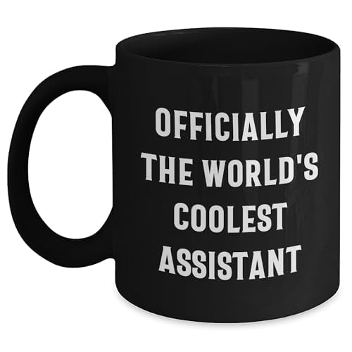 Officially The World's Coolest Assistant Gifts from Family to Assistant Birthday Unique Gifts - Black Coffee Mug