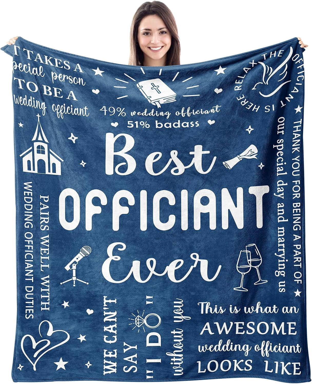 Officiant Gift Throw Blanket 60"X50", Officiant Proposal Gifts for Officiant Gift Throw Blanket 60"X50", Officiant Proposal Gifts for