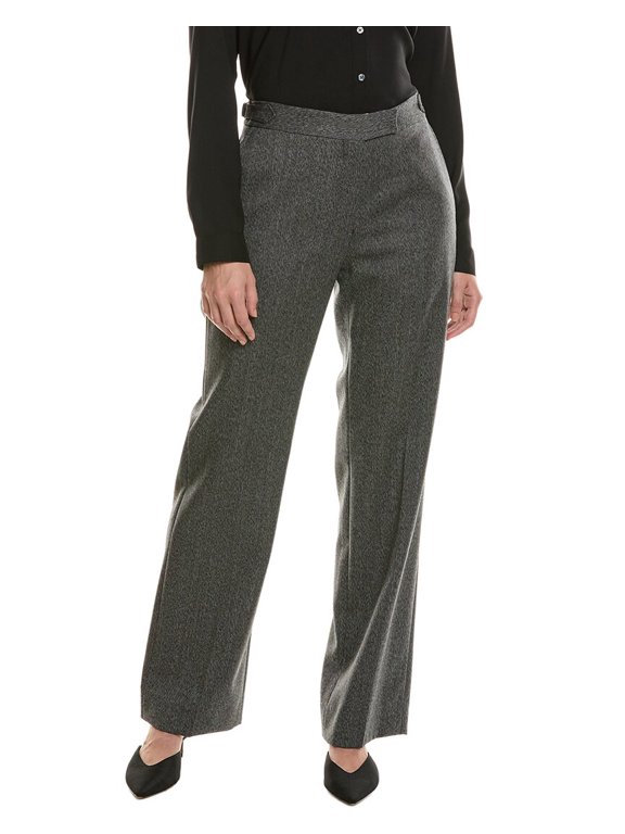 Officine Générale womens Ilenia Herringbone Wool Pant, 38, Grey