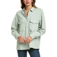 thumbnail image 1 of Officine Générale womens Officine Generale Bonnia Wool-Blend Overshirt, m, Green, 1 of 3