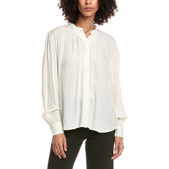 Officine Générale womens Officine Generale Isabeau Frilled Shirt, m, White