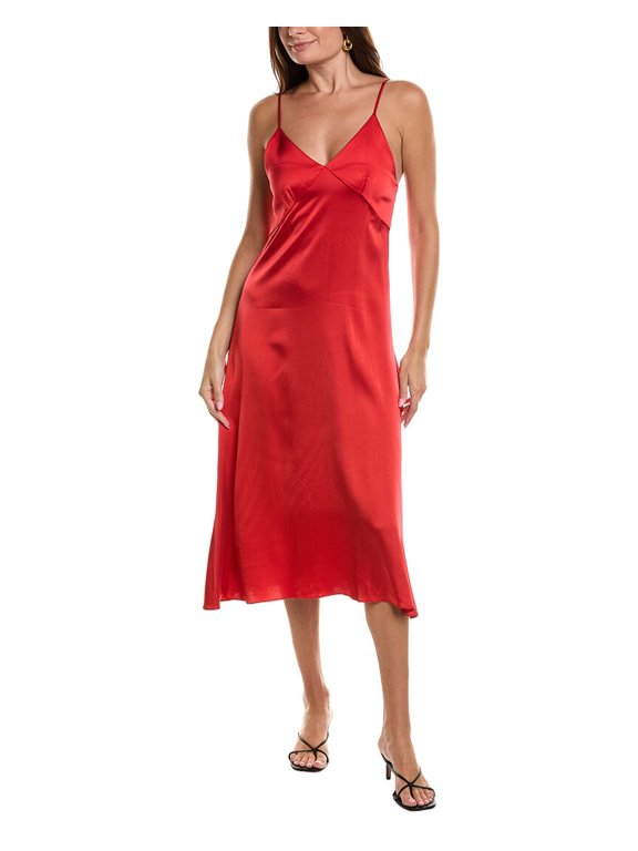 Officine Générale womens Officine Generale Paolina Satin Dress, xs, Red
