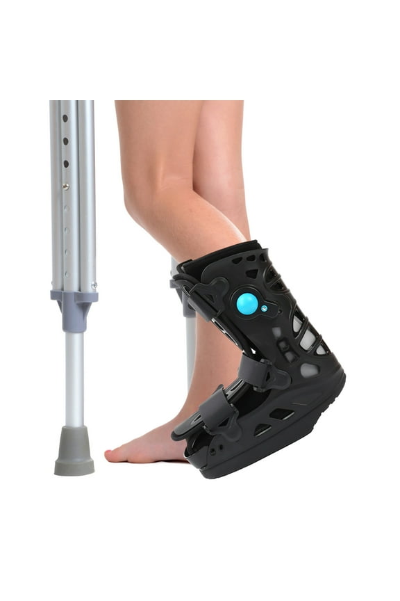 Offloading Walking Boot Inflatable Walker Fracture Boot for Heel or Ankle Pain Medical Short Air Cam Walker Brace for Sprained, Fracture, Plantar Fasciitis, Achilles Tendon Injury, Ulcerations