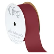 Offray Ribbon, Red Bordeaux 1 1/2 inch Grosgrain Polyester Ribbon, 12 feet