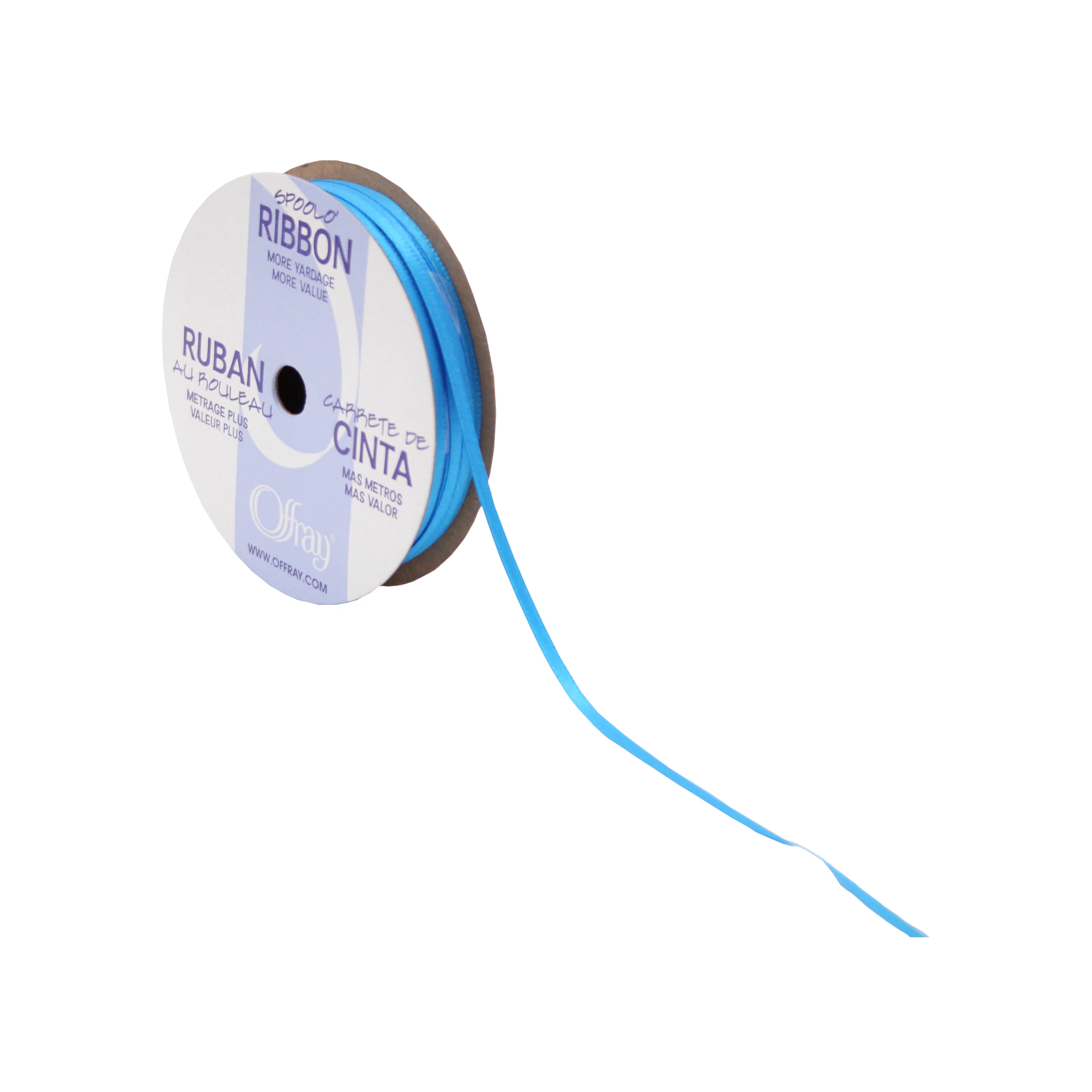 Offray 1/8"x10 Yd Single Face Satin Ribbon-Lagoon