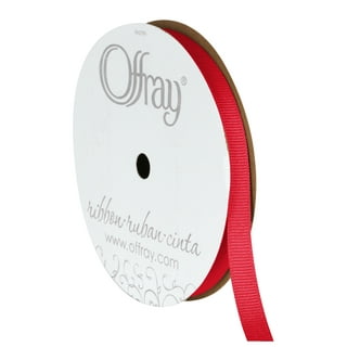 Offray Microcheck Craft Ribbon, 1/4-Inch x 12-Feet, Red