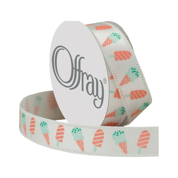 Offray 3/8" Ice Cream & Popsicle Print Ribbon