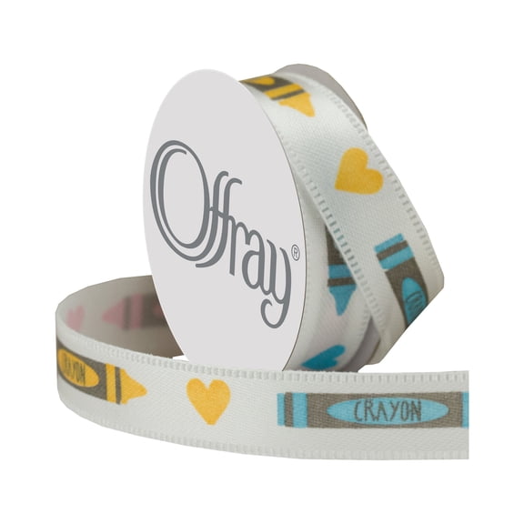Offray 3/8" Microspool Crayons Ribbon