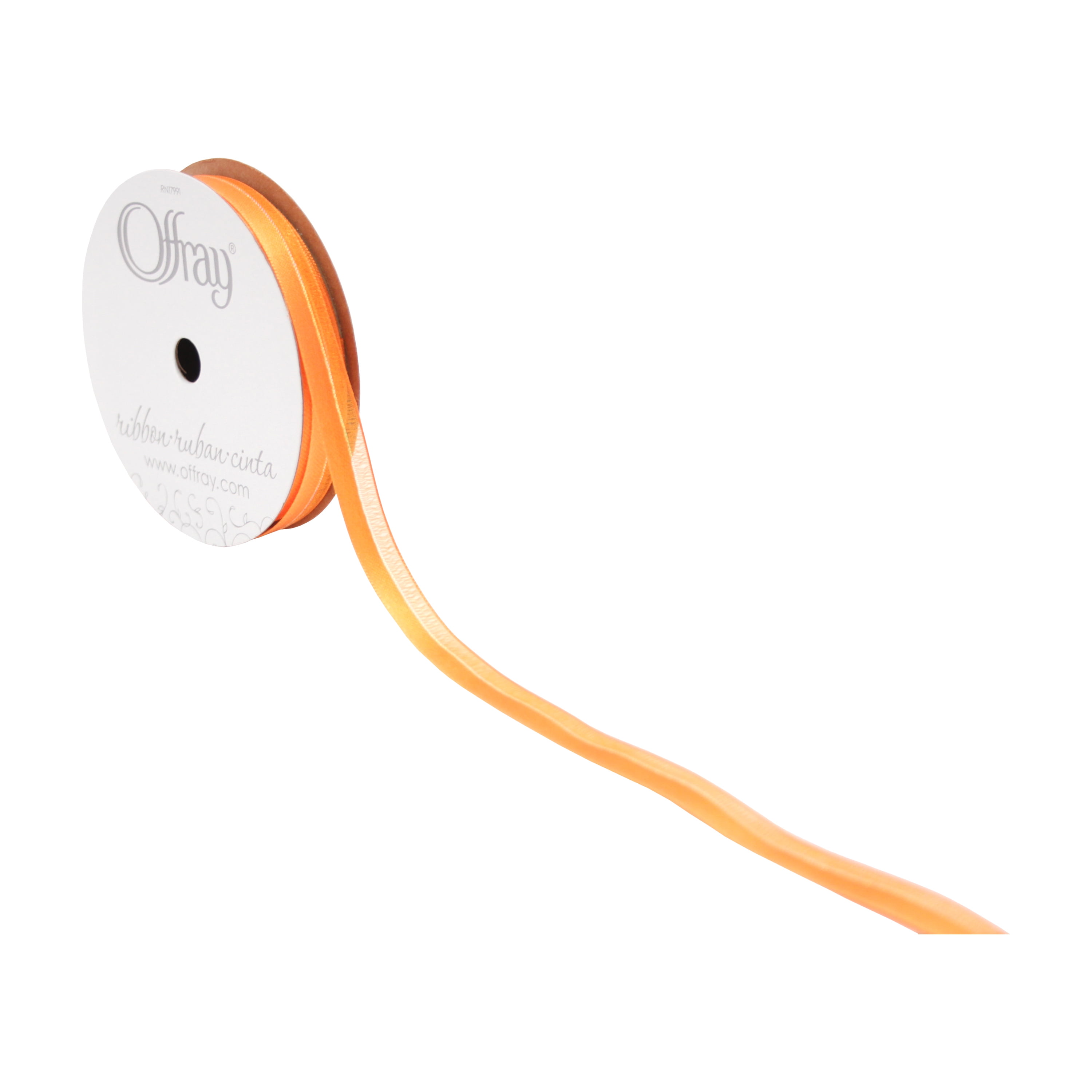 Offray 3/8"x3 Yd Sheer Elegance Ribbon-Torrid Orange