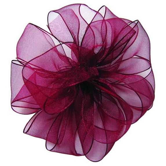 Offray 415757 0. 62 inch Wired Edge Encore Ribbon - 25 Yards, Burgundy - No. 3