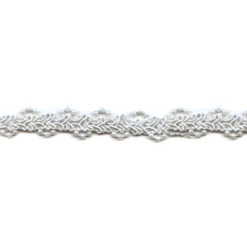 Offray 5/8" Braid with Pearl Trim-White