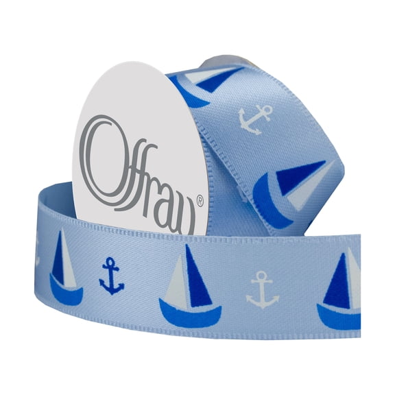 Offray 5/8" Microspool Sailboats Ribbon