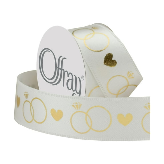 Offray 5/8" Rings & Heart Ribbon