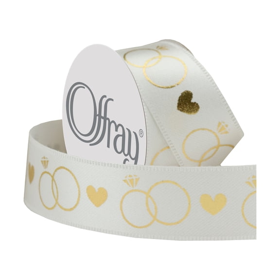 Offray 5/8" Rings & Heart Ribbon