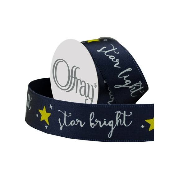 Offray 5/8" Star Ribbon-Light Bright