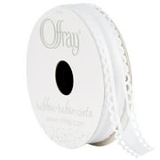 Offray 5/8 inch white options ribbon, 9 feet, 1 each