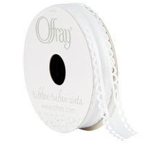 Offray 5/8 inch white options ribbon, 9 feet, 1 each