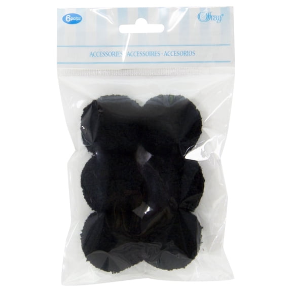 Offray 6pc Pom Pom Black