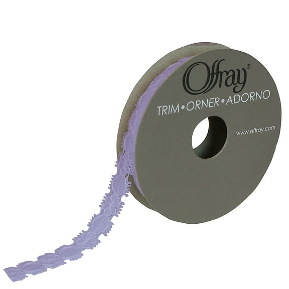Offray 7/16" Light Purple Petite Lace Trim, 3 Yards, 1 Each