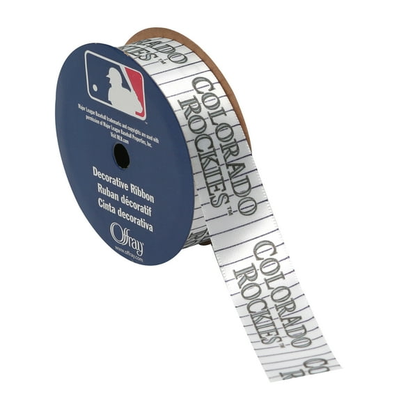 Offray 7/8" MLB Colorado Rockies Single Face Satin Ribbon