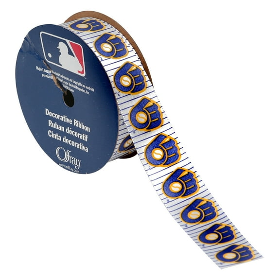 Offray 7/8" MLB Milwaukee Brewers Ribbon
