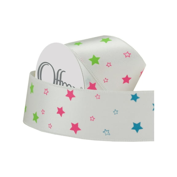 Offray 7/8" Microspool Rainbow Star Ribbon