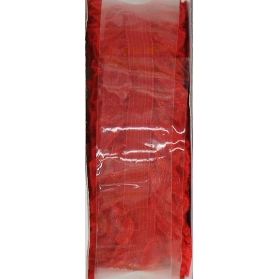 Offray 7/8" Red Ruffle Edge Trim, 3 Yards, 1 Each