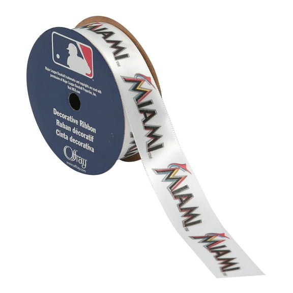 Offray 7/8"x9' MLB Miami Marlins Ribbon