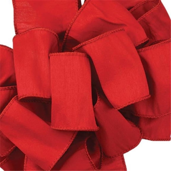 Offray 712397 2. 5 inch Wired Edge Anisha Ribbon - 10 Yards, Red - No. 40