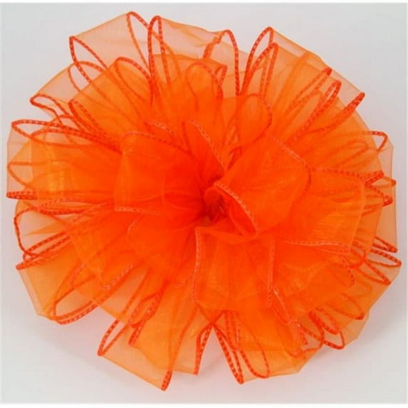 Offray 923748 1. 5 inch Wired Edge Sensation Ribbon - 50 Yards, Orange - No. 9