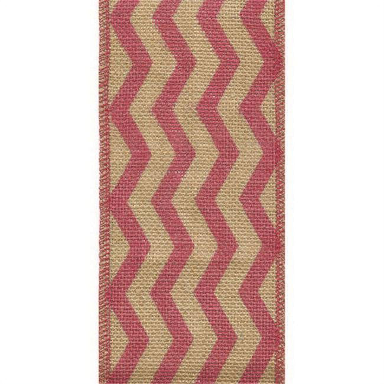 Offray 931606 2. 5 inch Burzag Wired Edge Pink Ribbon, 10 Yards